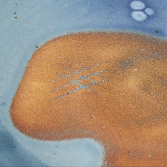 James Brooke Ceramic Bowl Art Pottery Blue Abstract Modernist Large Centerpiece - Picture 5 of 9